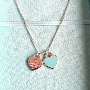 Tiffany Blue® Double Heart Tag Pendant in Silver, Mini *NEW, NEVER WORN*
